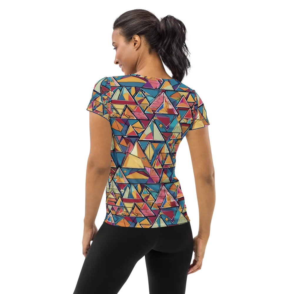 Color Theory Clash on Women's Athletic T-Shirt — Back