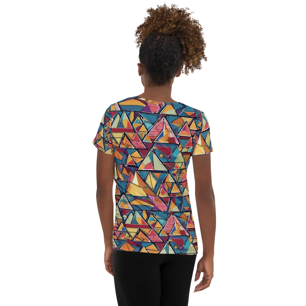 Color Theory Clash on Women's Athletic T-Shirt — Back