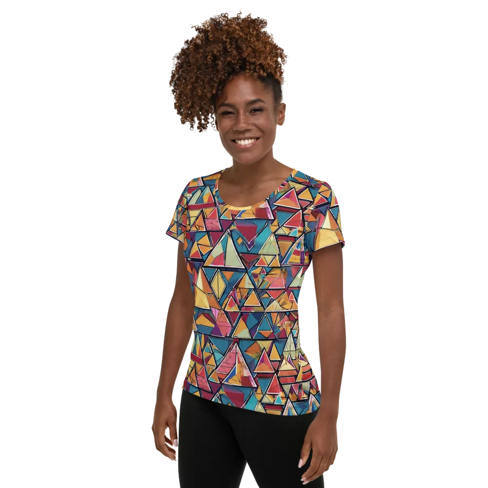 Color Theory Clash on Women's Athletic T-Shirt — Left