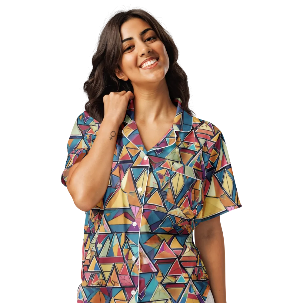 Color Theory Clash on Women's Short Sleeve Pajama Top — Front