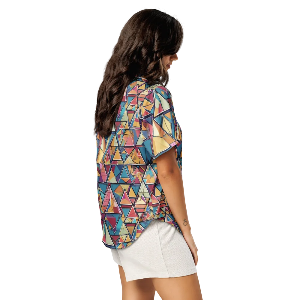 Color Theory Clash on Women's Short Sleeve Pajama Top — Right Back