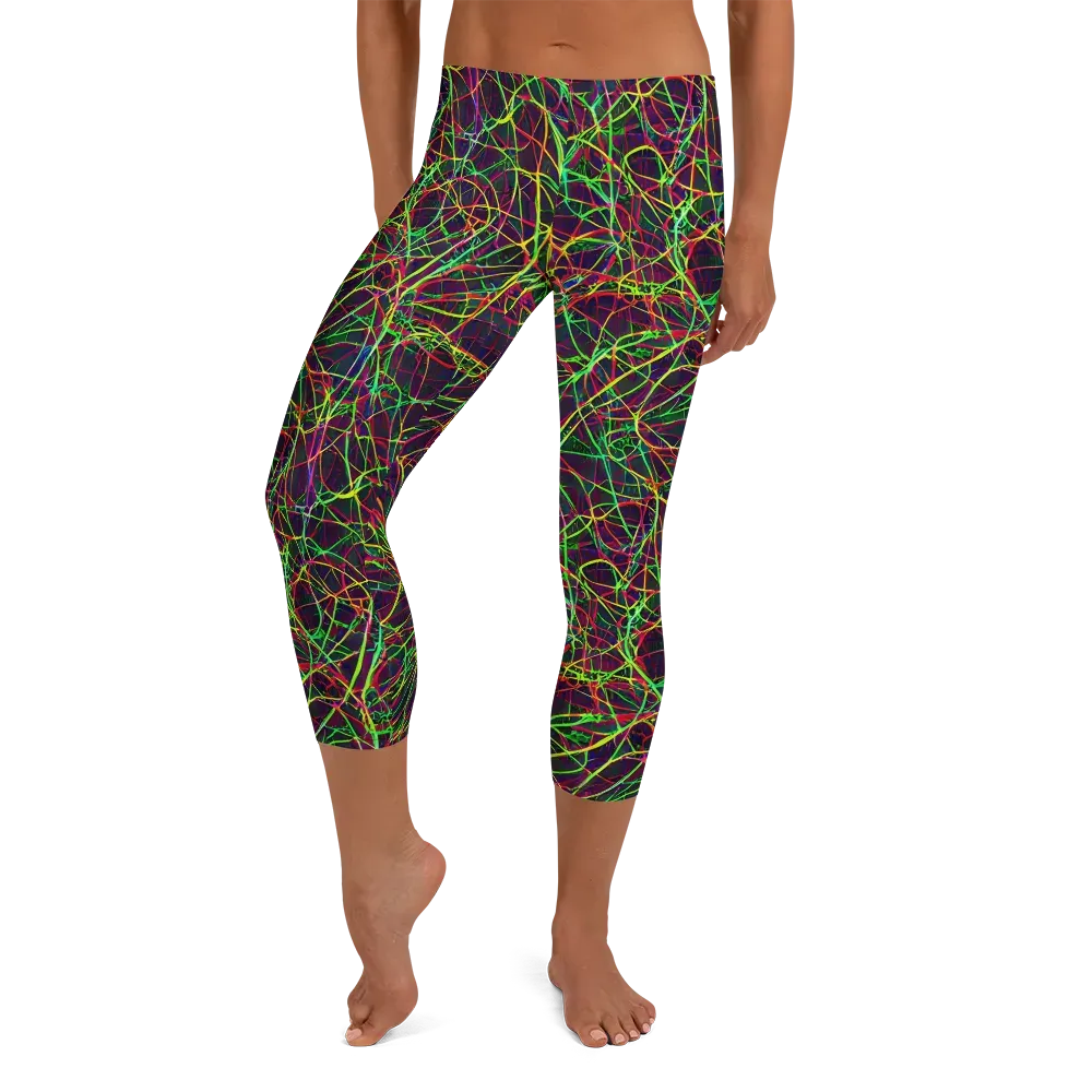 Luminous Labyrinth on Capri Leggings — Front