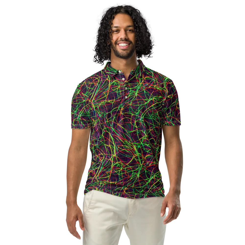 Luminous Labyrinth on Men's Slim Fit Polo Shirt — Front
