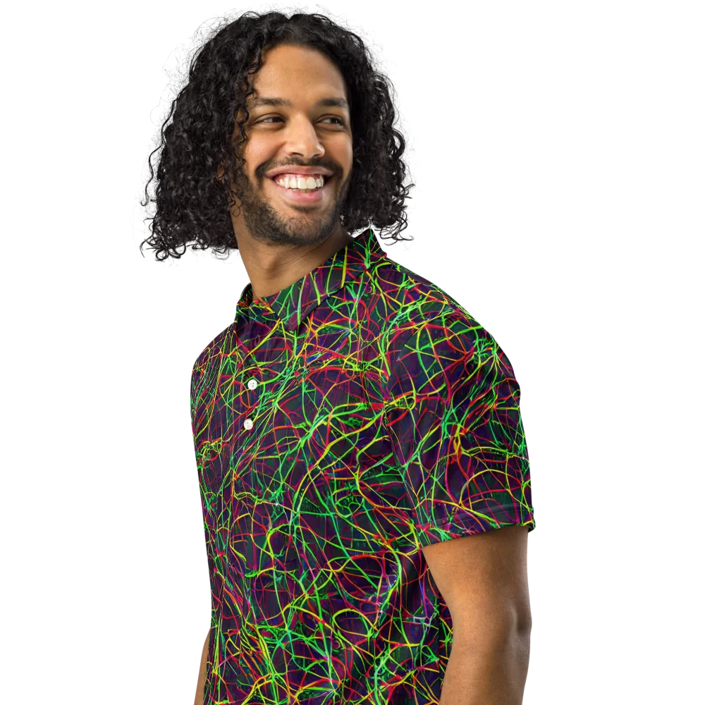 Luminous Labyrinth on Men's Slim Fit Polo Shirt — Left Front