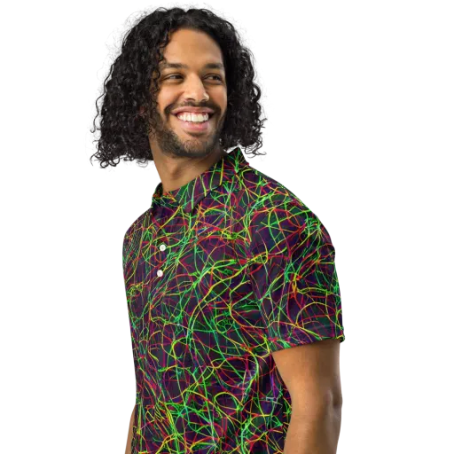 Luminous Labyrinth on a Men's Slim Fit Polo Shirt