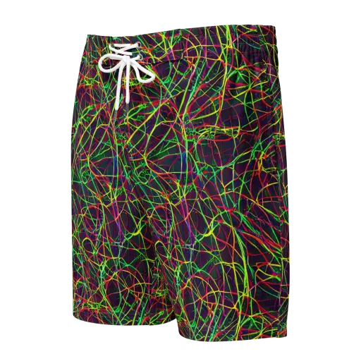 Luminous Labyrinth on a Men's Board Shorts