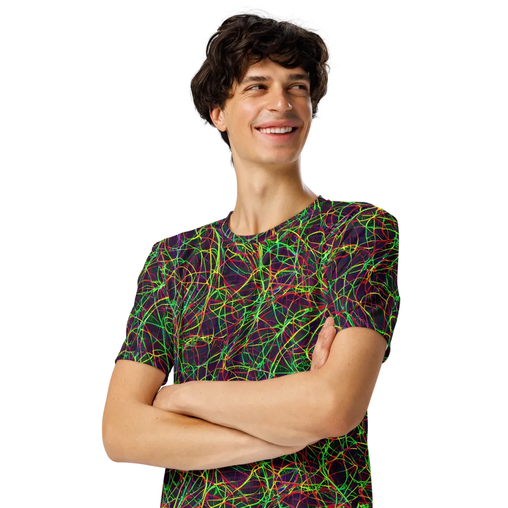 Luminous Labyrinth on Men's Crew Neck T-Shirt — Left Front