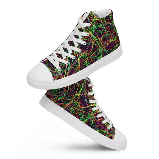 Luminous Labyrinth on a Men's High Top Canvas Shoes