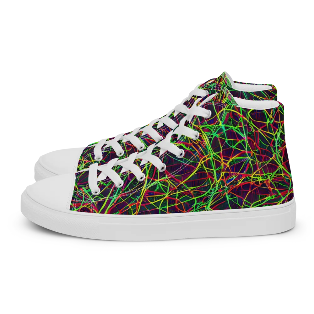 Luminous Labyrinth on Women's High Top Canvas Shoes — Left