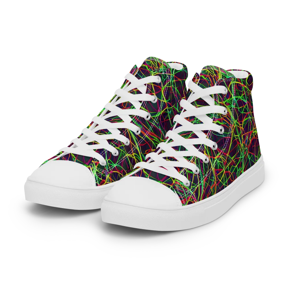 Luminous Labyrinth on Women's High Top Canvas Shoes — Left Front