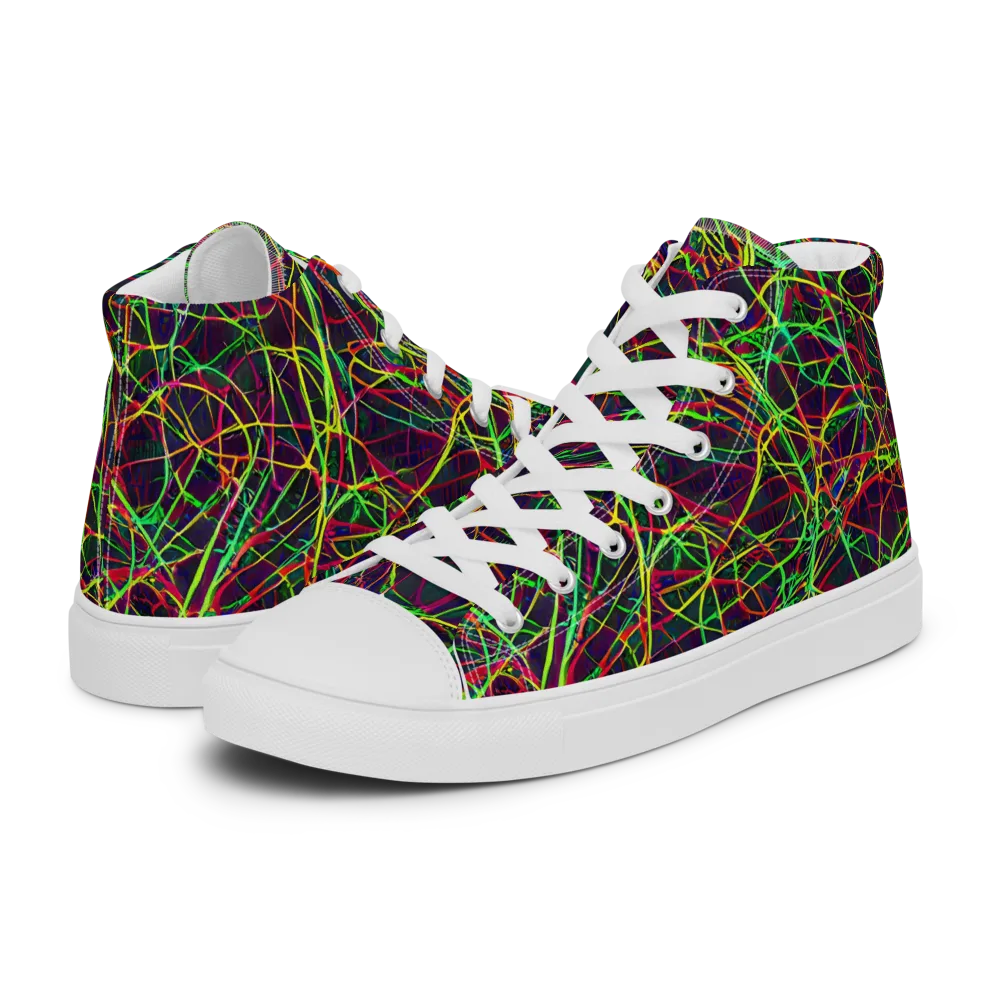 Luminous Labyrinth on Women's High Top Canvas Shoes — Left