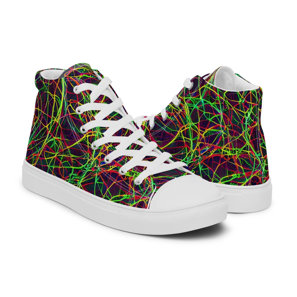Luminous Labyrinth on Women's High Top Canvas Shoes — Right