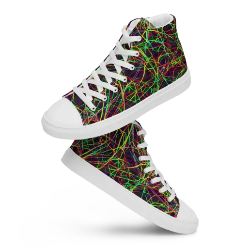 Luminous Labyrinth on a Women's High Top Canvas Shoes