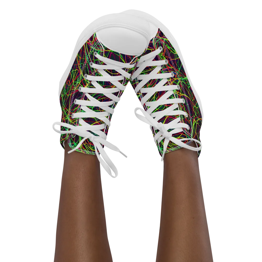 Luminous Labyrinth on Women's High Top Canvas Shoes — Front