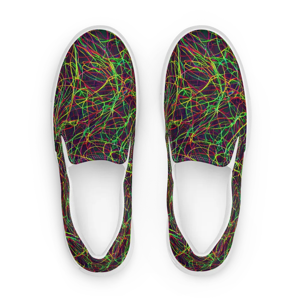 Luminous Labyrinth on Men's Slip-On Canvas Shoes — Front