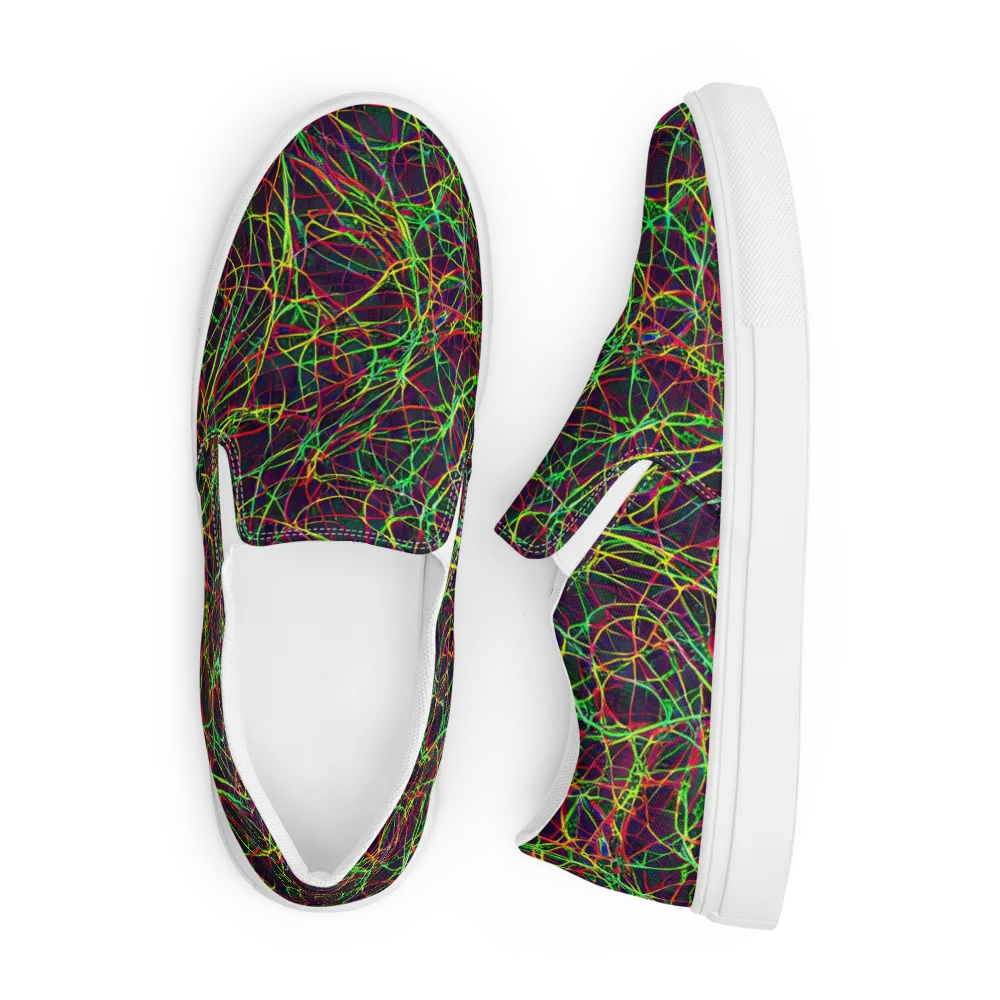 Luminous Labyrinth on Men's Slip-On Canvas Shoes — Front