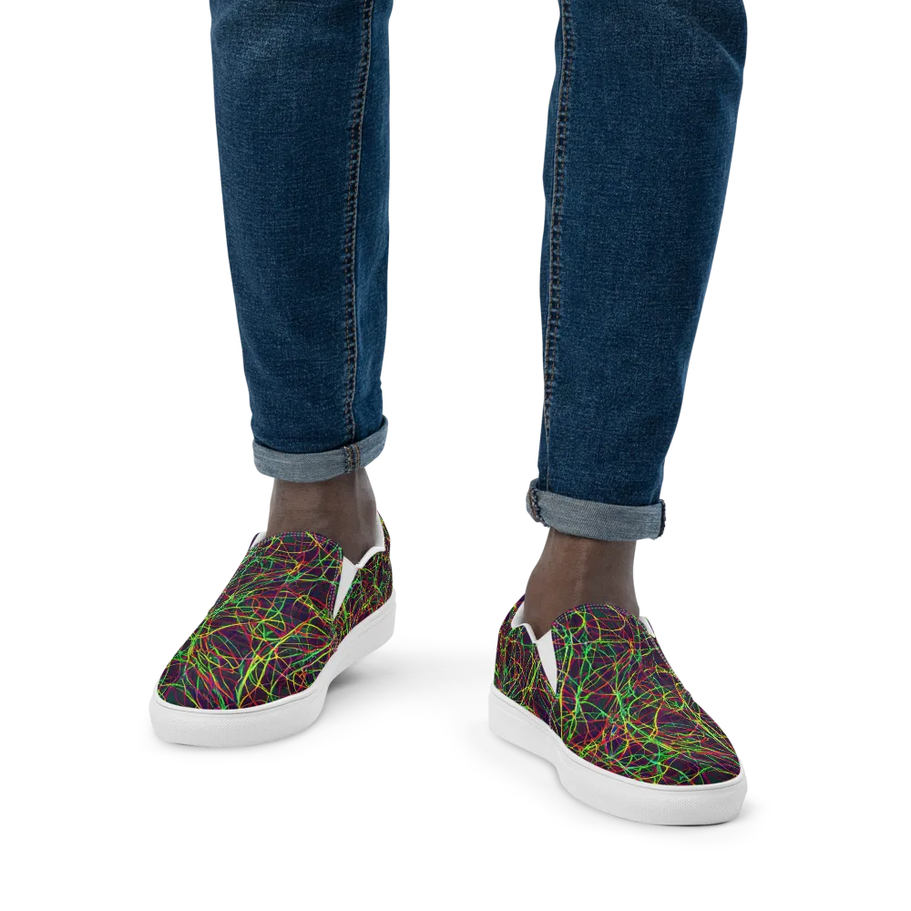 Luminous Labyrinth on Men's Slip-On Canvas Shoes — Front