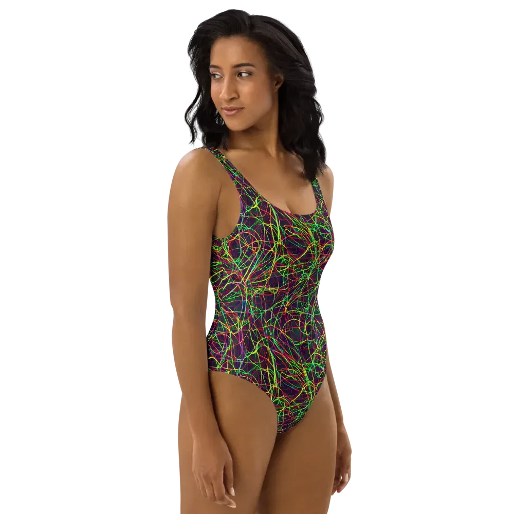 Luminous Labyrinth on One-Piece Swimsuit — Right