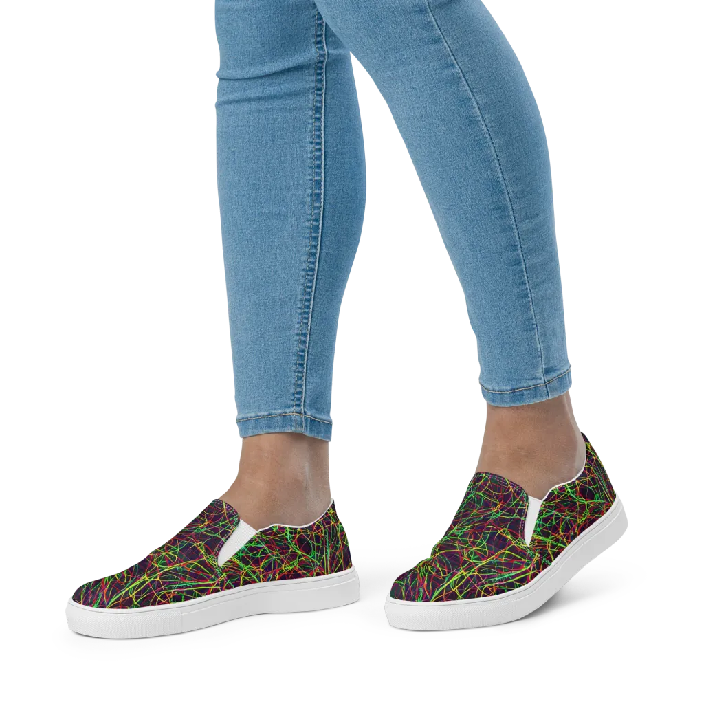 Luminous Labyrinth on Women's Slip-On Canvas Shoes — Front