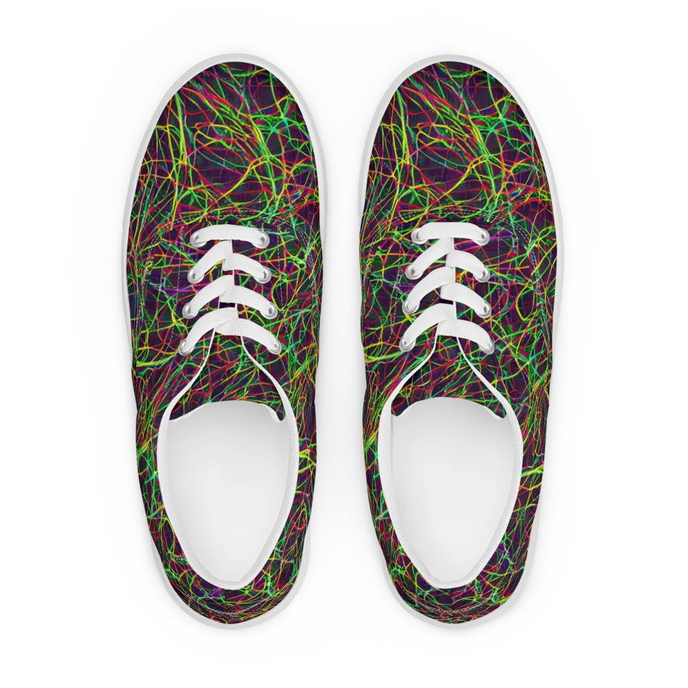 Luminous Labyrinth on Men's Lace-Up Canvas Shoes — Front