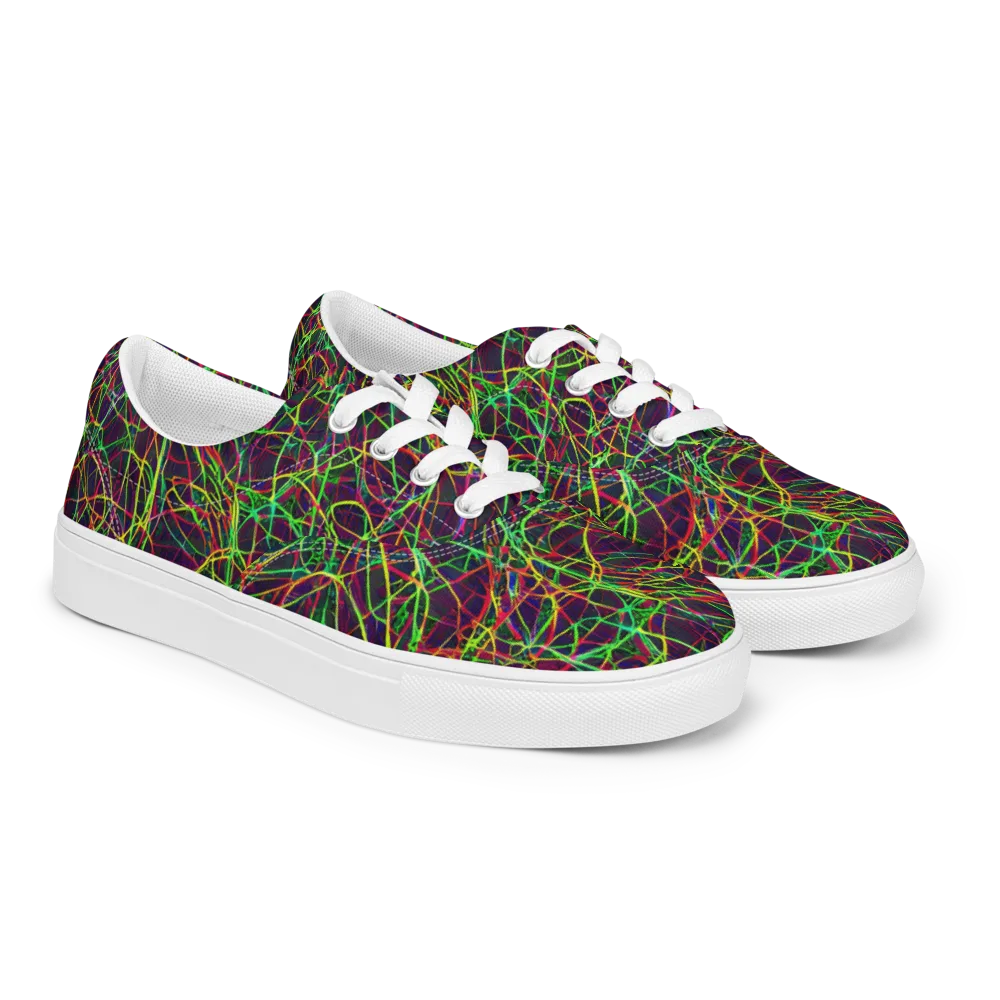 Luminous Labyrinth on Men's Lace-Up Canvas Shoes — Right Front