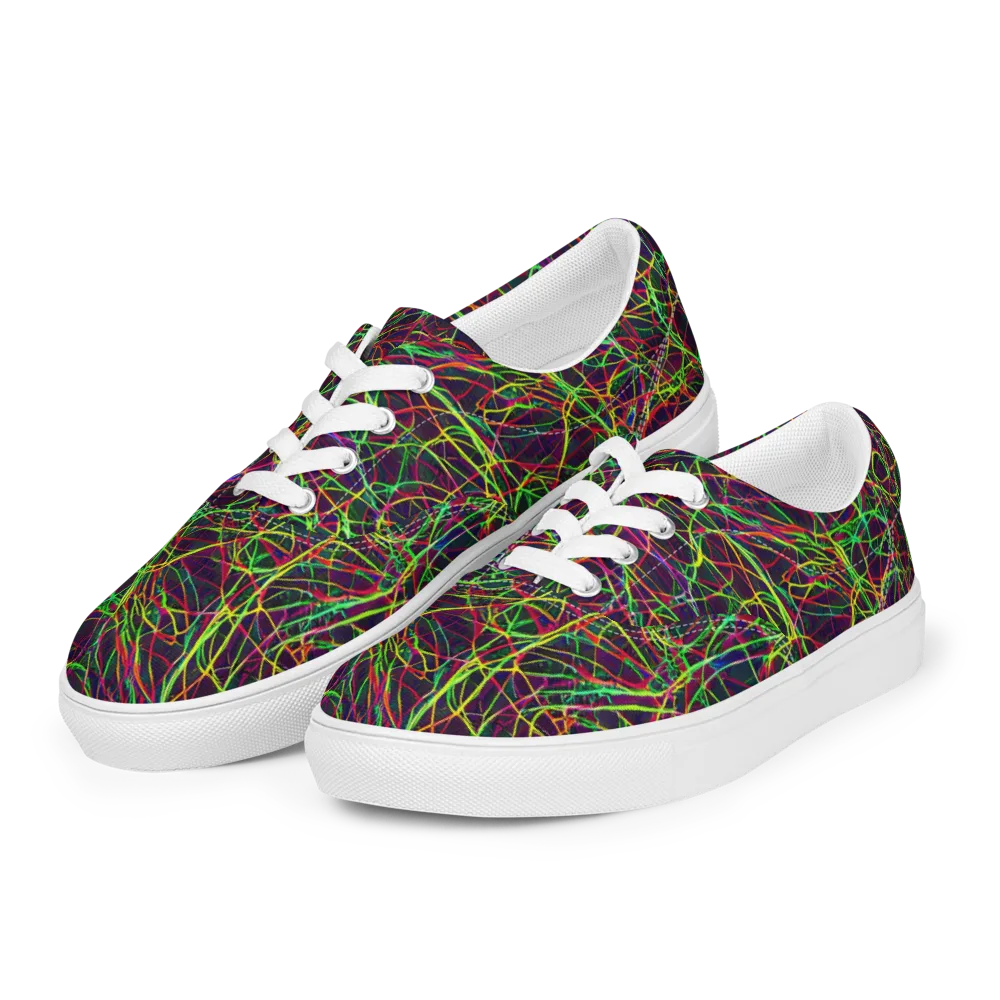 Luminous Labyrinth on Men's Lace-Up Canvas Shoes — Left Front