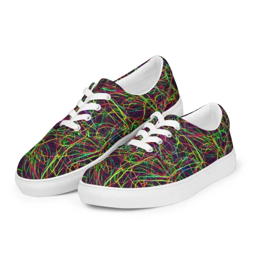 Luminous Labyrinth on a Men's Lace-Up Canvas Shoes