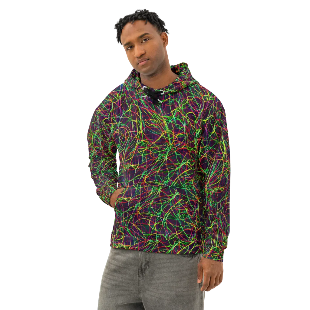 Luminous Labyrinth on Cotton Hoodie — Left Front
