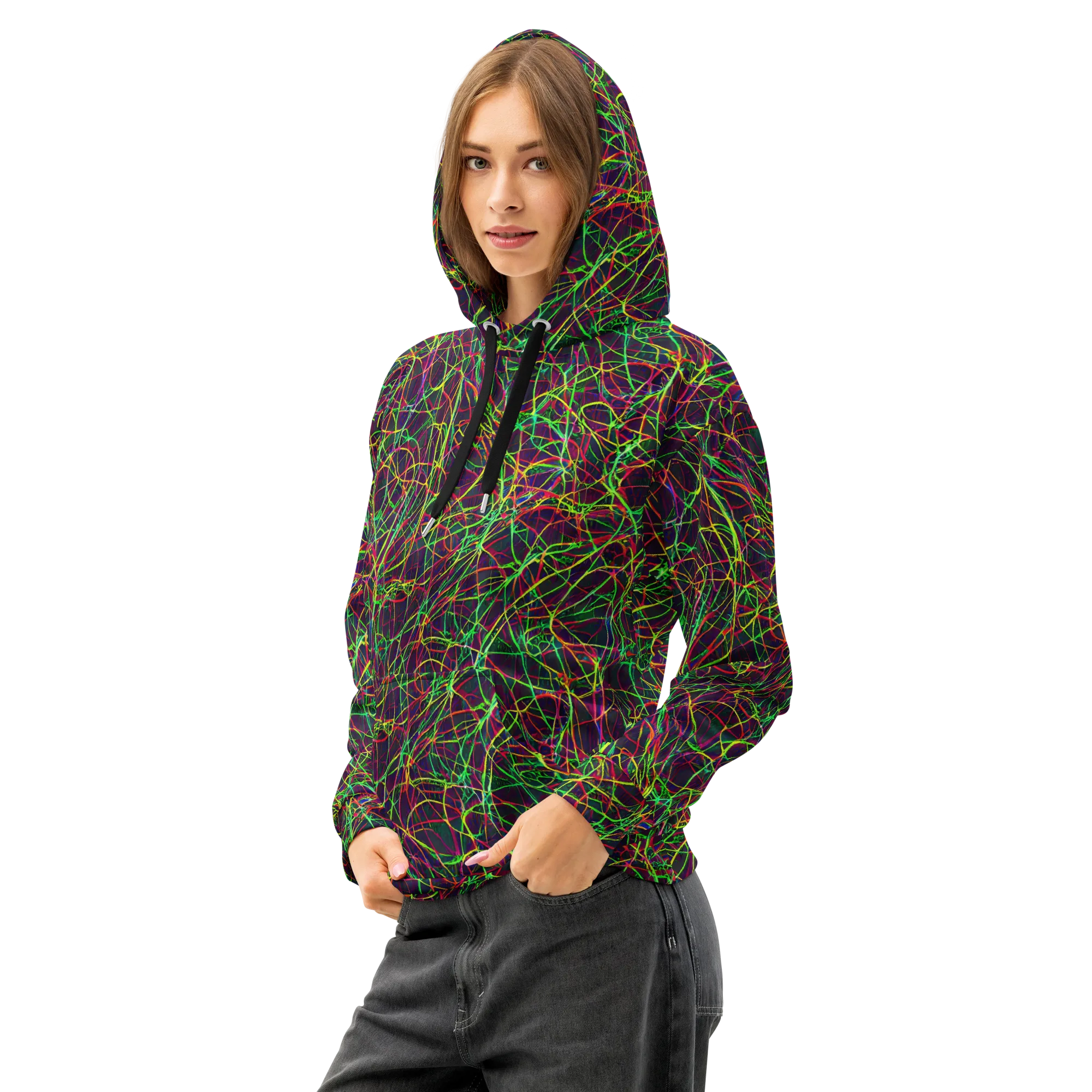 Luminous Labyrinth on Cotton Hoodie — Left Front