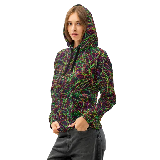 Luminous Labyrinth on a Cotton Hoodie