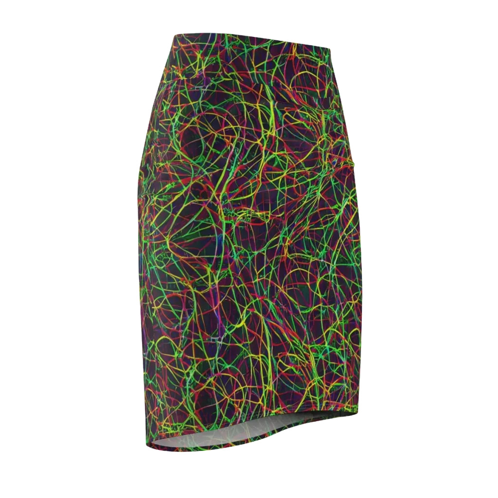 Luminous Labyrinth on Pencil Skirt — Front Side