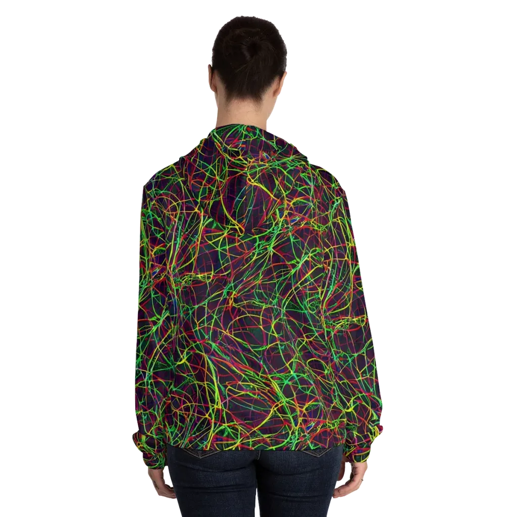 Luminous Labyrinth on Women's Full-Zip Hoodie — Back On Person