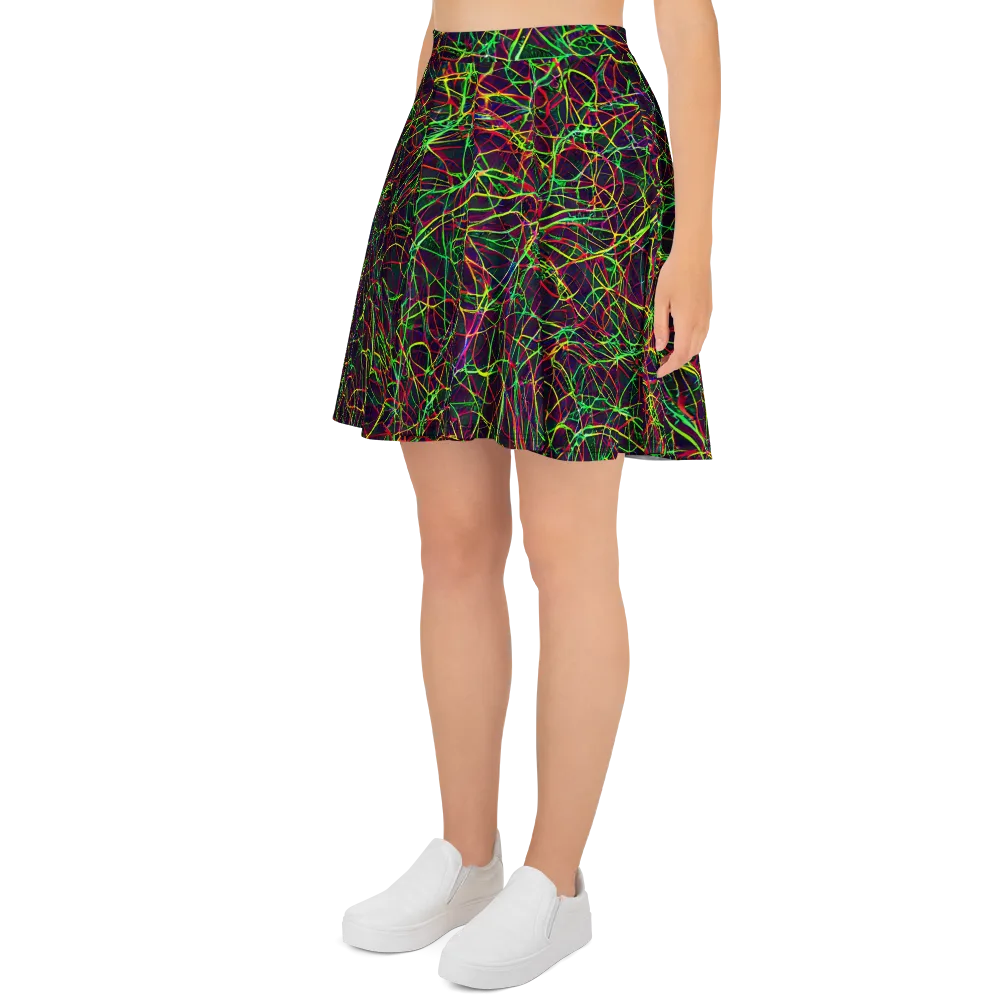 Luminous Labyrinth on Skater Skirt — Left