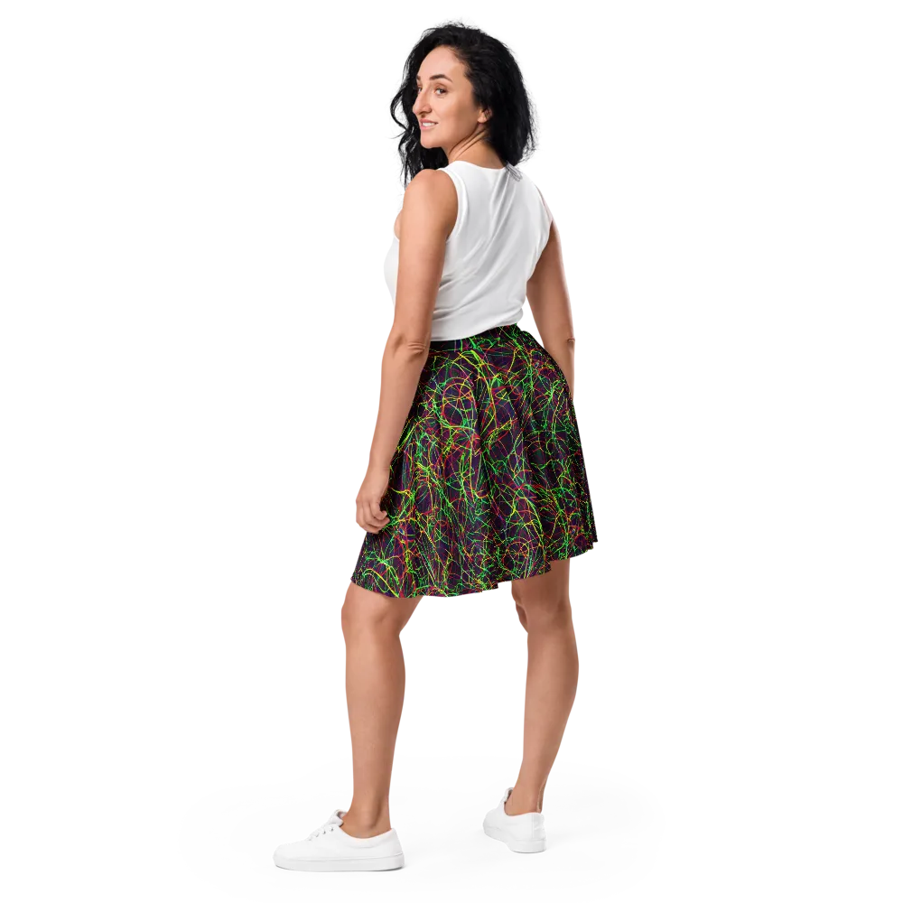 Luminous Labyrinth on Skater Skirt — Back
