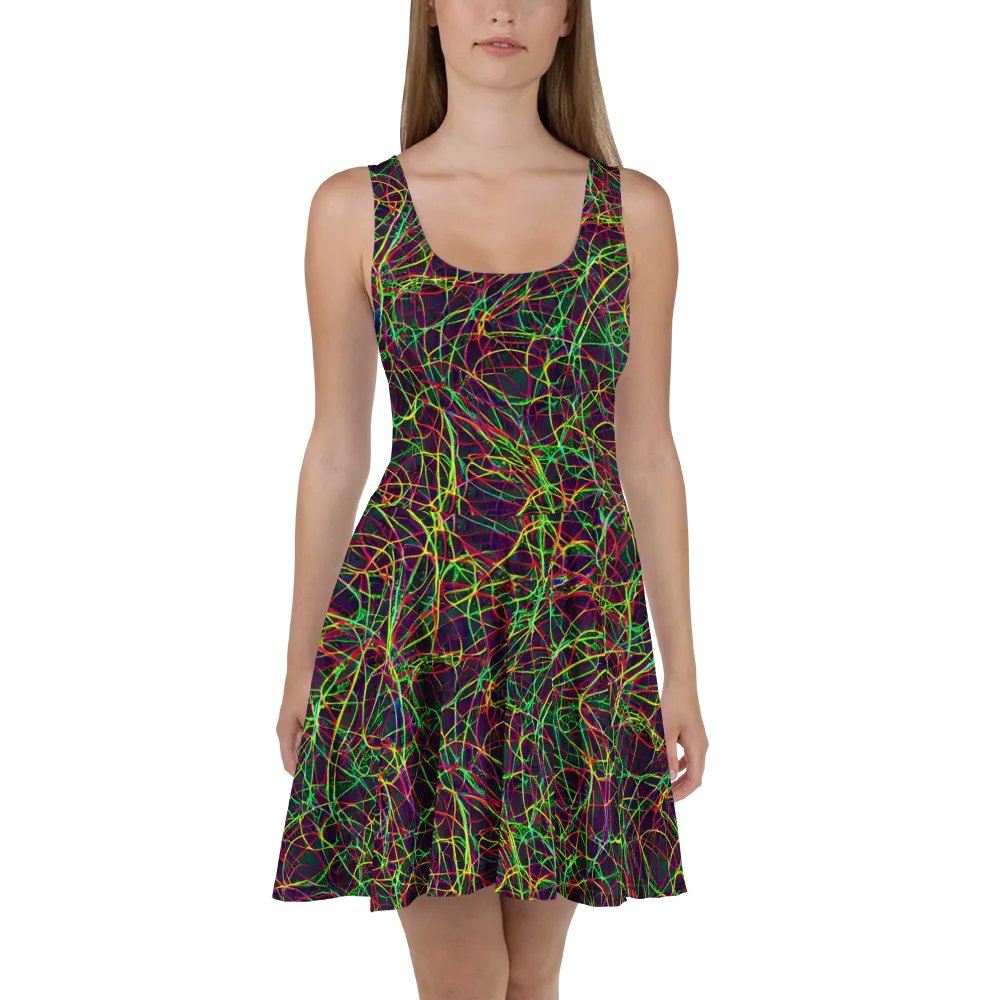 Luminous Labyrinth on Skater Dress — Front