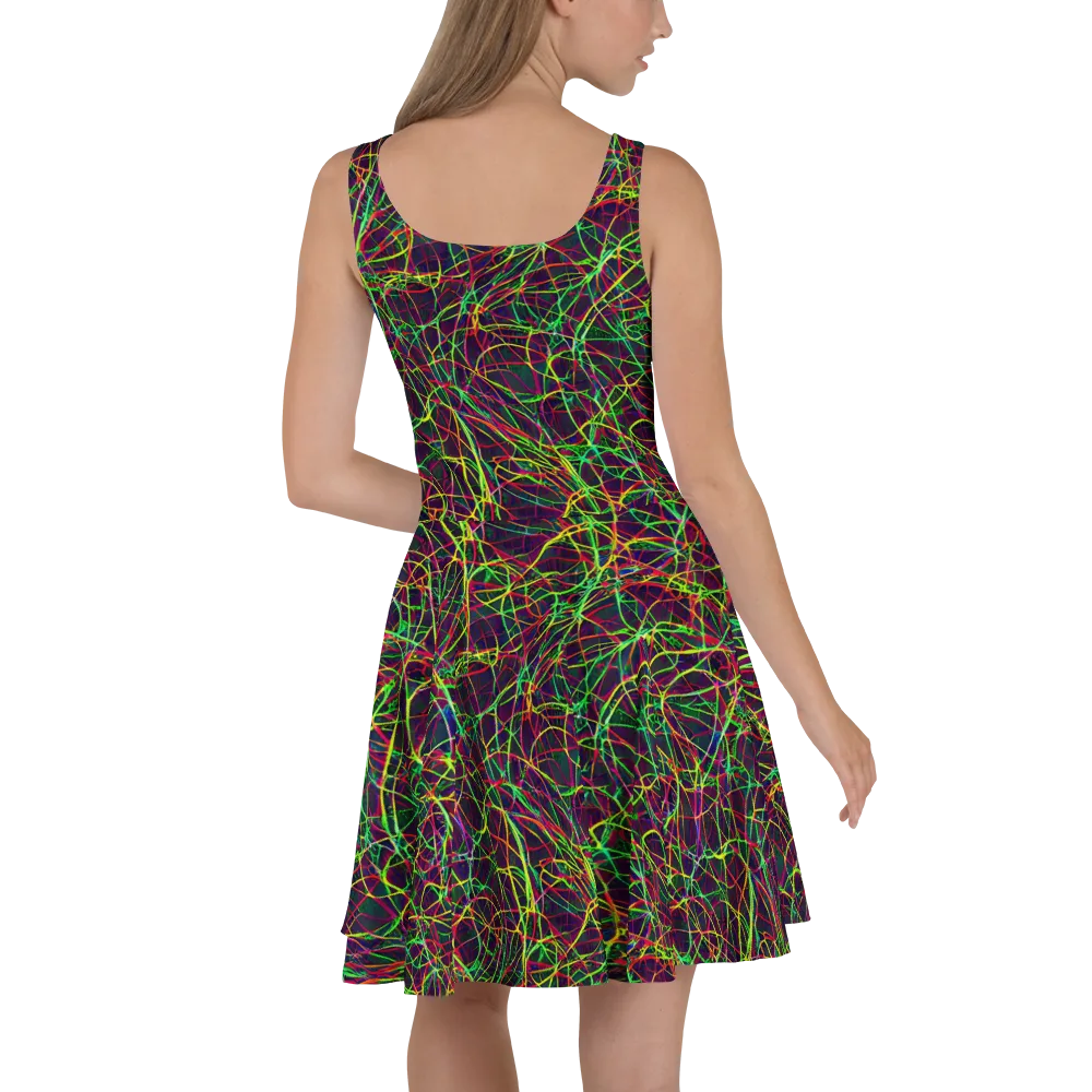 Luminous Labyrinth on Skater Dress — Back