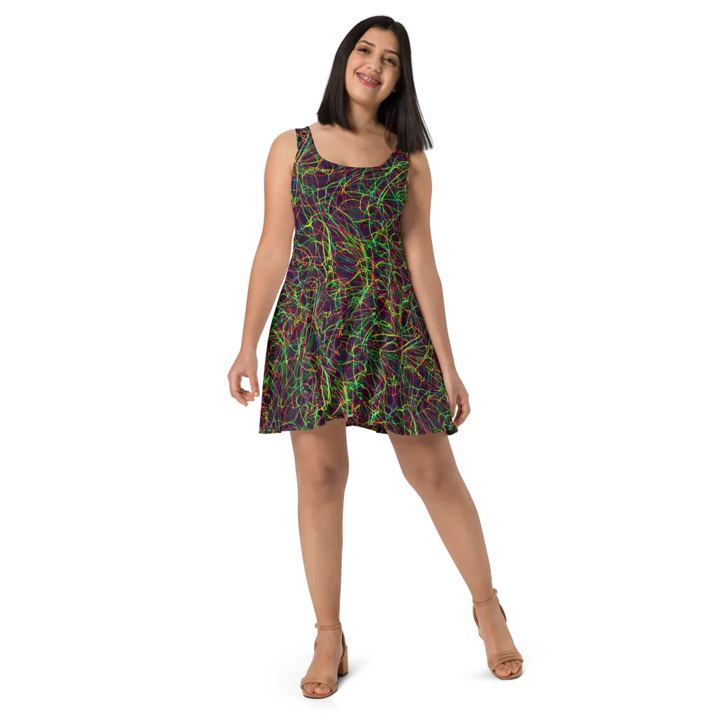 Luminous Labyrinth on Skater Dress — Front
