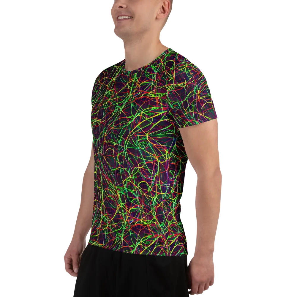 Luminous Labyrinth on Men's Athletic T-Shirt — Left