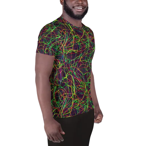 Luminous Labyrinth on a Men's Athletic T-Shirt