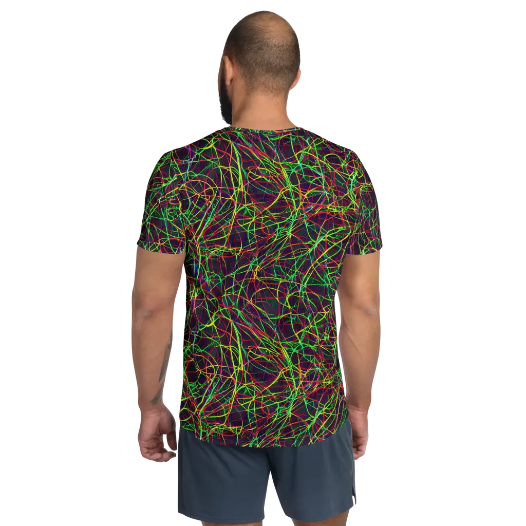 Luminous Labyrinth on Men's Athletic T-Shirt — Back