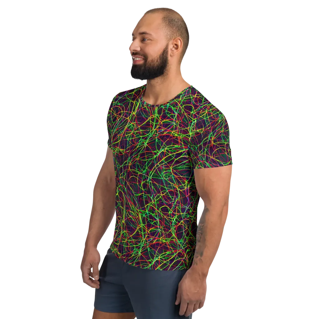 Luminous Labyrinth on Men's Athletic T-Shirt — Left