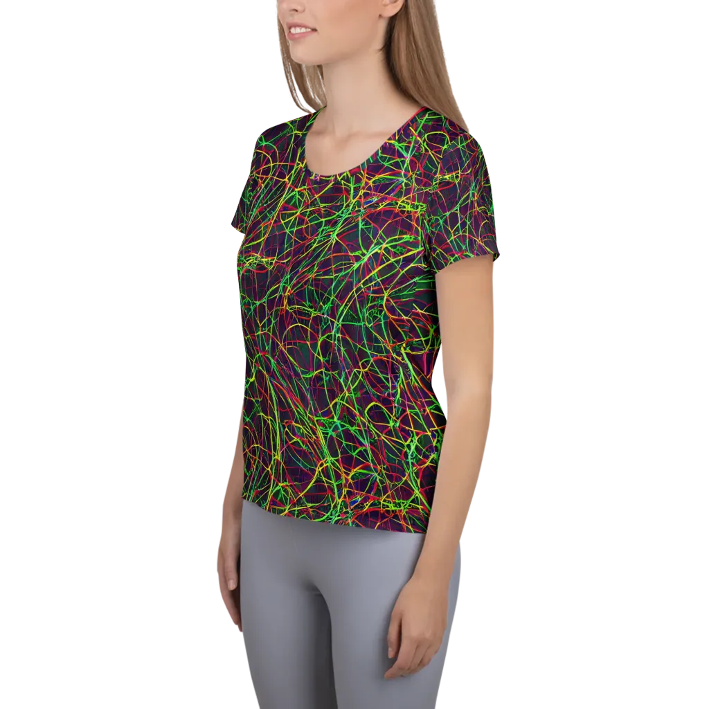 Luminous Labyrinth on Women's Athletic T-Shirt — Left