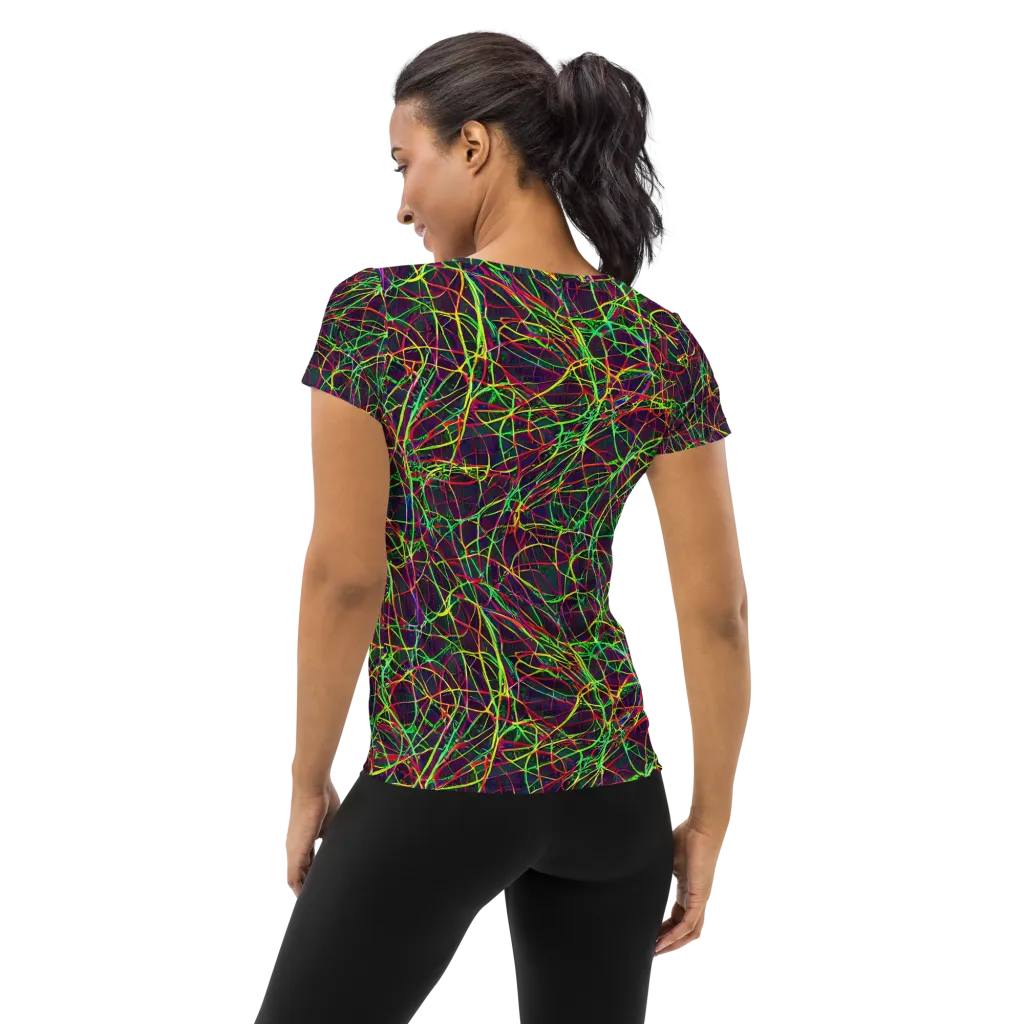 Luminous Labyrinth on Women's Athletic T-Shirt — Back