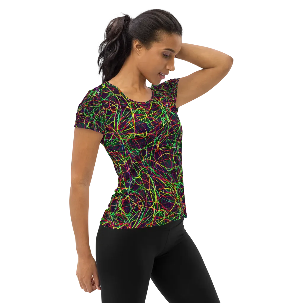 Luminous Labyrinth on Women's Athletic T-Shirt — Right