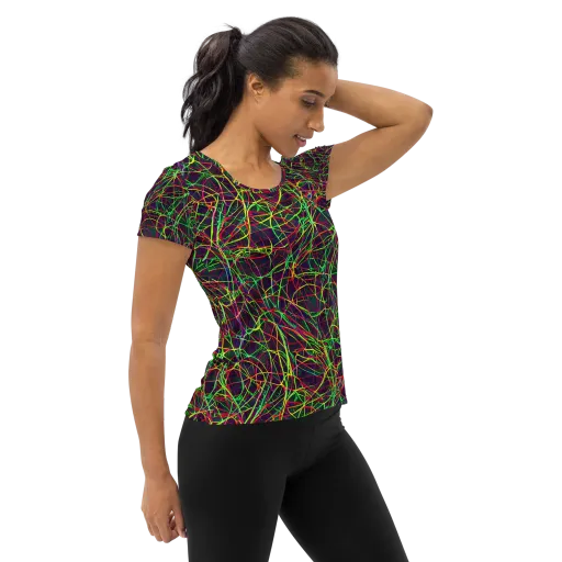 Luminous Labyrinth on a Women's Athletic T-Shirt