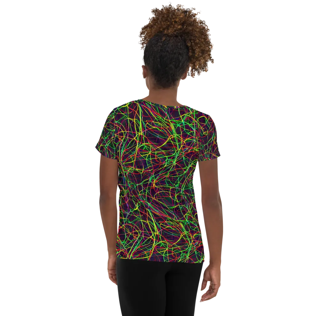 Luminous Labyrinth on Women's Athletic T-Shirt — Back
