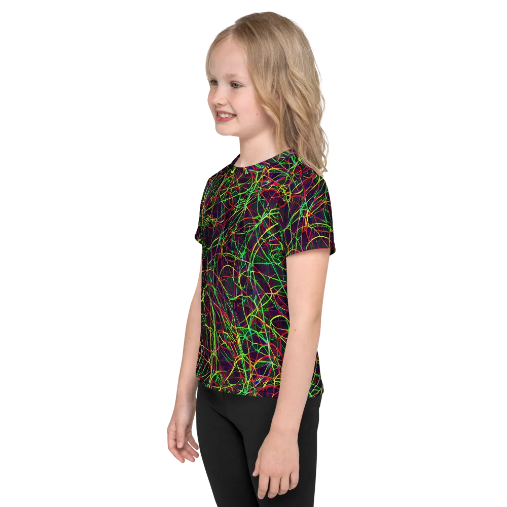 Luminous Labyrinth on Kids Crew Neck T-Shirt — Left