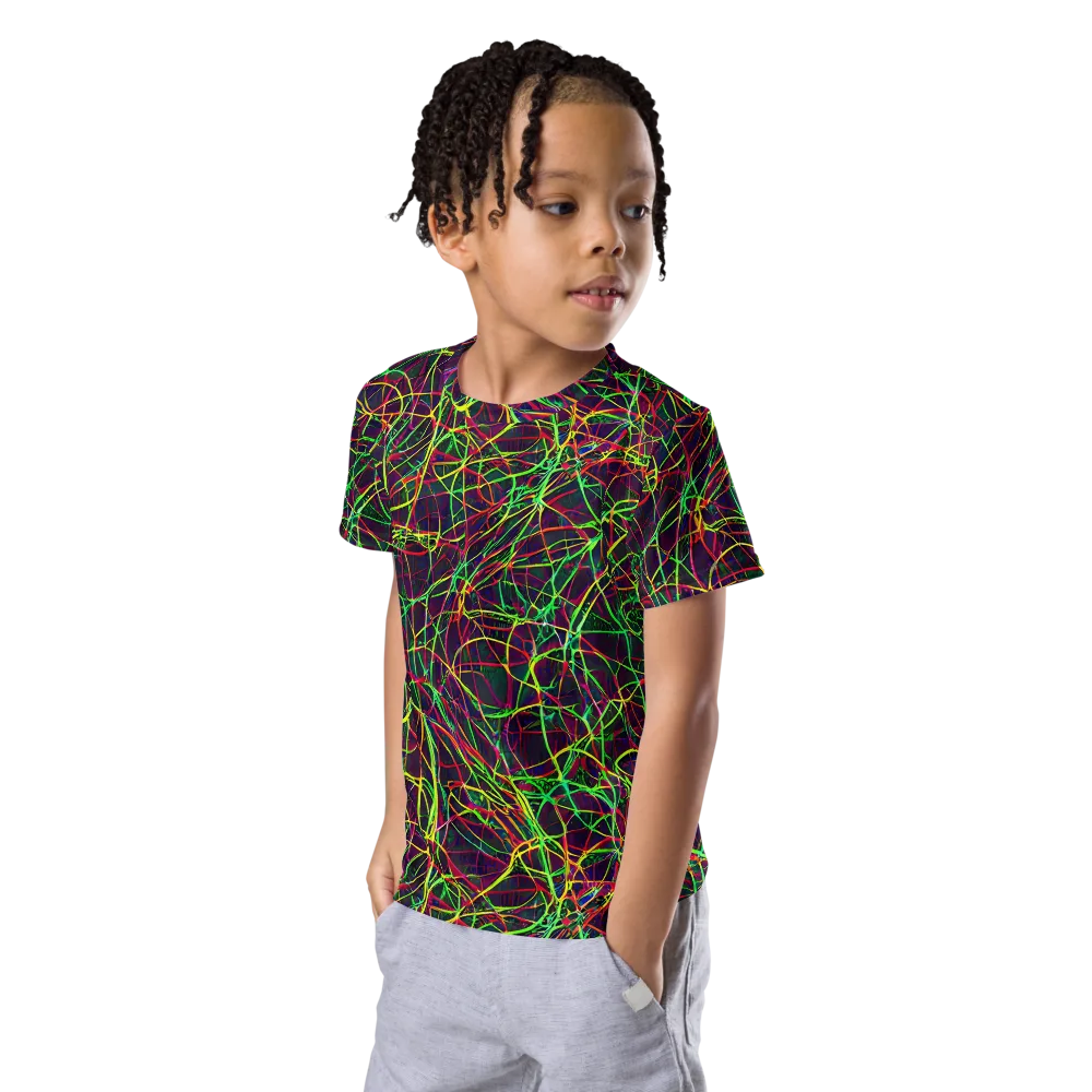 Luminous Labyrinth on Kids Crew Neck T-Shirt — Left Front