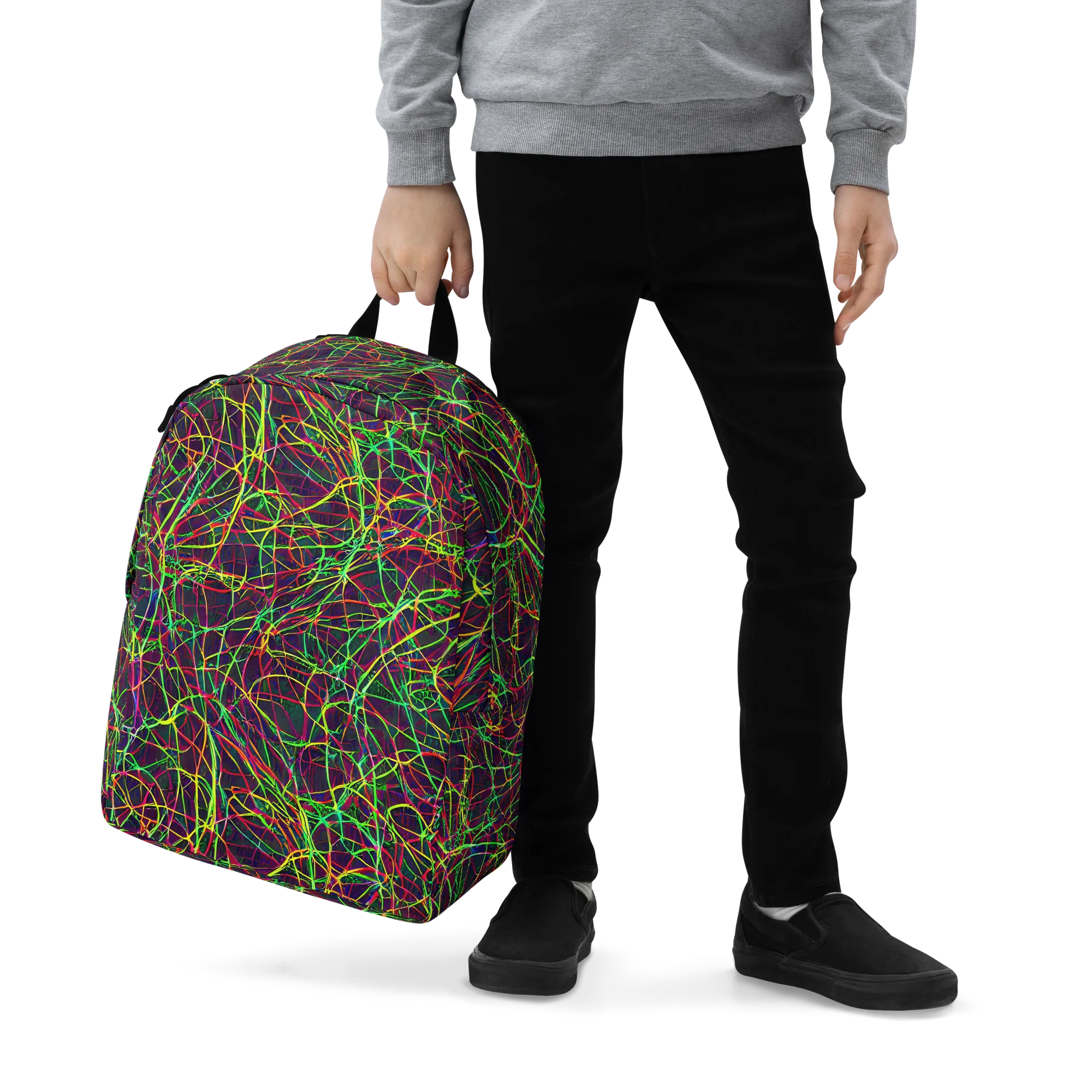 Luminous Labyrinth on Minimalist Backpack — Zoomed-in
