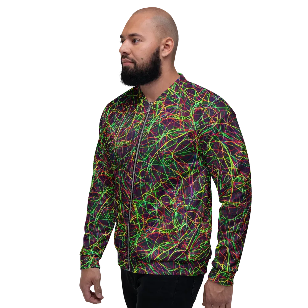 Luminous Labyrinth on Bomber Jacket — Left